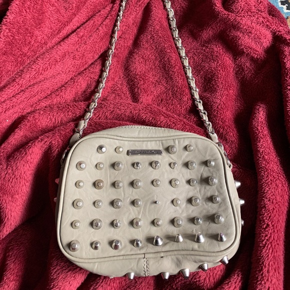Rampage studded tan leather crossbody - Picture 1 of 9